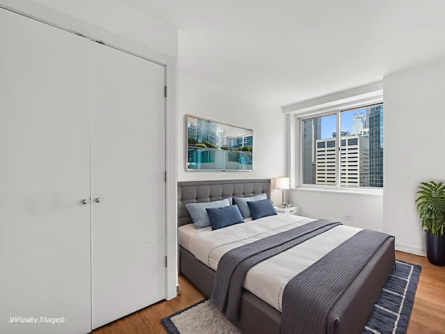211 E Ohio St Unit 2707, Chicago, IL 60611 - bedroom featuring wood finished floors and a closet
