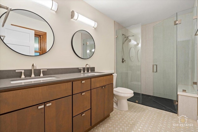 21824 Cambridge Dr, Kildeer, IL 60047 - bathroom with a shower stall and double vanity