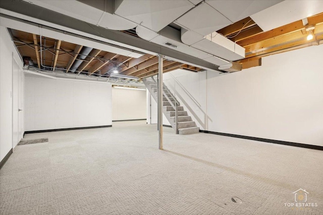 21824 Cambridge Dr, Kildeer, IL 60047 - finished basement featuring stairs and baseboards