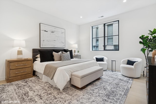 128 S Green St Unit 5Ab, Chicago, IL 60607 - bedroom with light wood-type flooring and recessed lighting