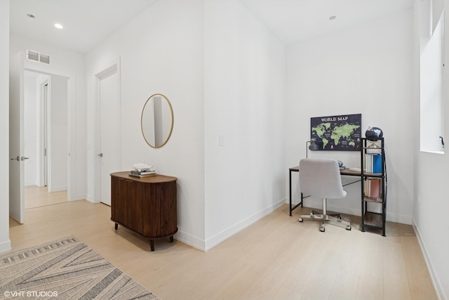128 S Green St Unit 5Ab, Chicago, IL 60607 - office area with wood finished floors and recessed lighting