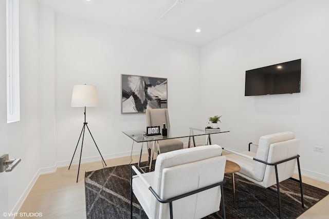 128 S Green St Unit 5Ab, Chicago, IL 60607 - office area with wood finished floors and recessed lighting