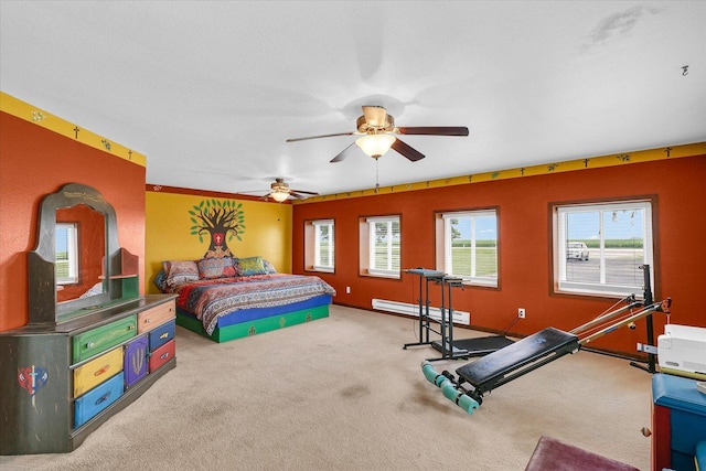 9101 US Highway 36, Metcalf, IL 61940 - bedroom featuring carpet and a baseboard radiator