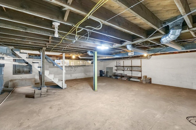 9101 US Highway 36, Metcalf, IL 61940 - unfinished basement featuring stairway