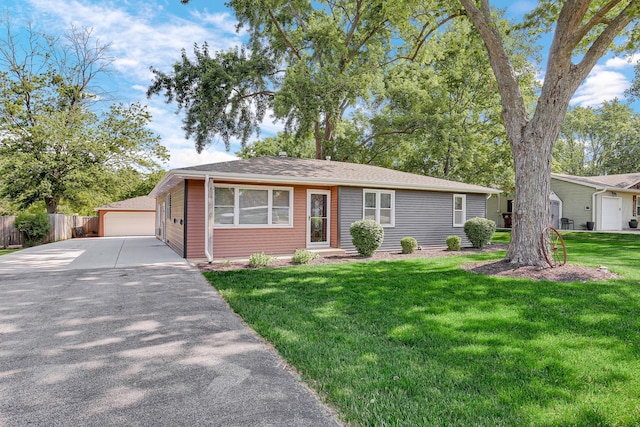 717 Bittersweet Ln, New Lenox, IL 60451 - ranch-style home featuring an outdoor structure, a garage, and a shingled roof