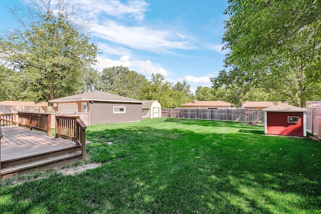 717 Bittersweet Ln, New Lenox, IL 60451 - fenced backyard with a storage shed and a wooden deck