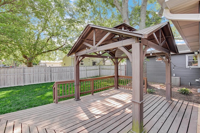 717 Bittersweet Ln, New Lenox, IL 60451 - deck featuring a gazebo and a fenced backyard