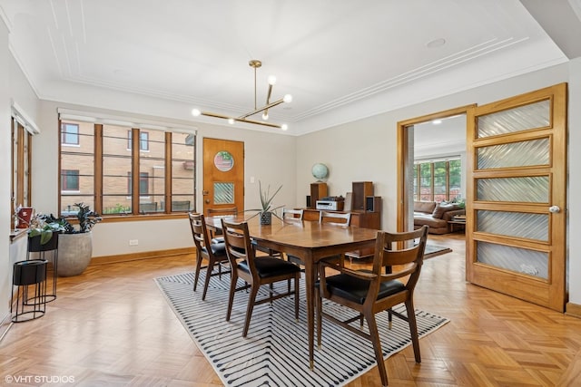 9333 S Oakley Ave, Chicago, IL 60643 - dining room with a chandelier and crown molding