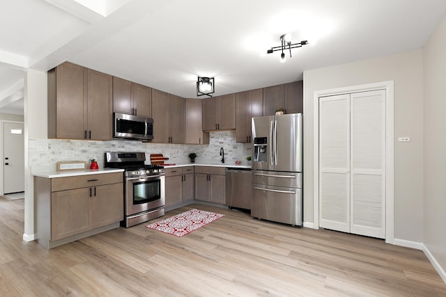 3616 Tamarind Ln, Hazel Crest, IL 60429 - kitchen with stainless steel appliances, light wood-type flooring, light countertops, and decorative backsplash