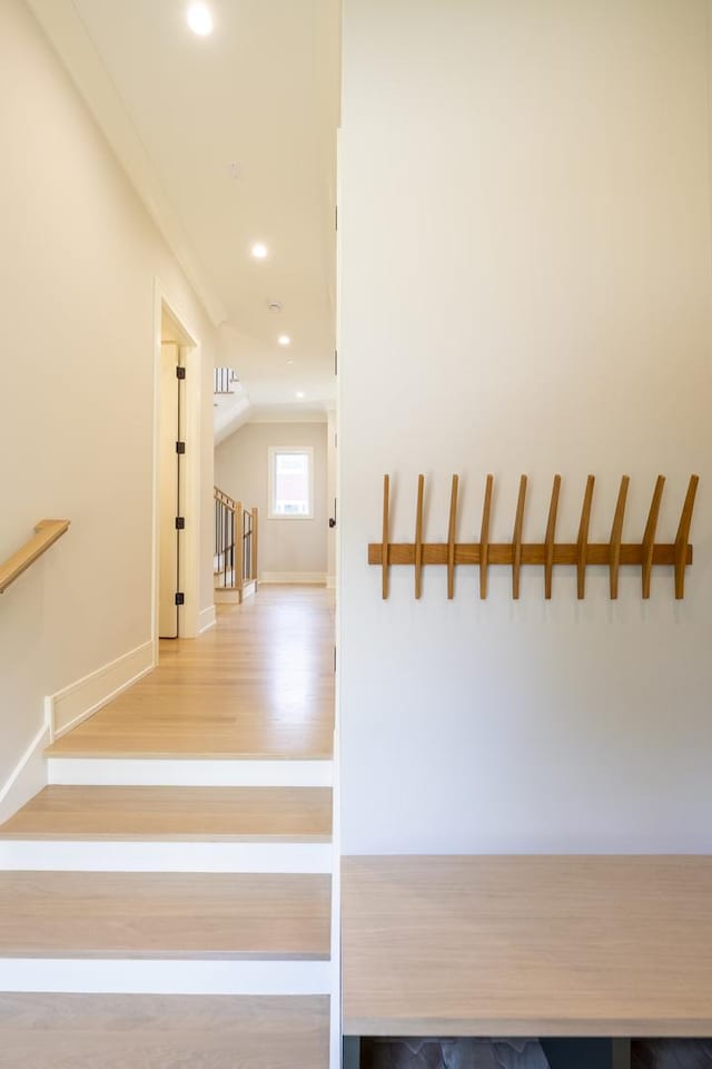 1437 Ashland Ave, River Forest, IL 60305 - stairway featuring recessed lighting and wood finished floors