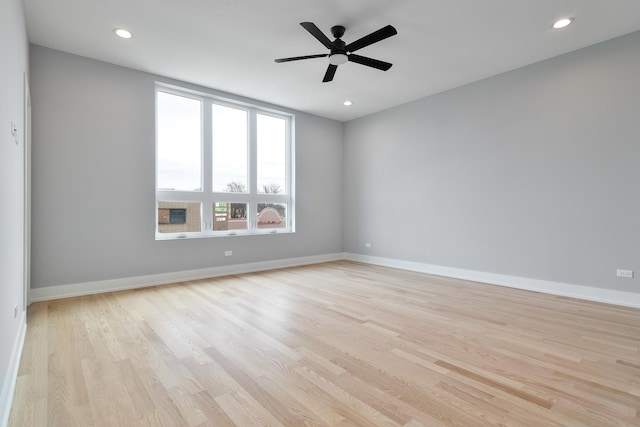 3452 N Central Ave, Chicago, IL 60634 - unfurnished room featuring light wood-type flooring, recessed lighting, and ceiling fan