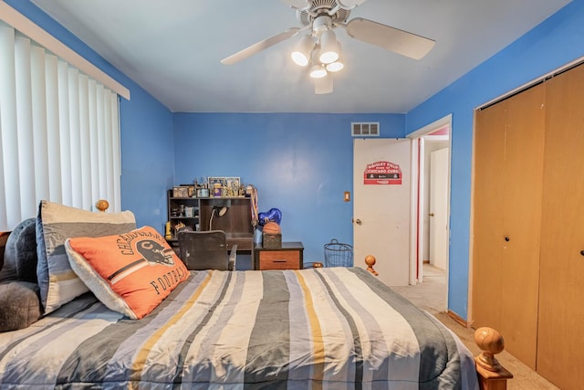 1330 E 146th St, Dolton, IL 60419 - carpeted bedroom with a closet and ceiling fan