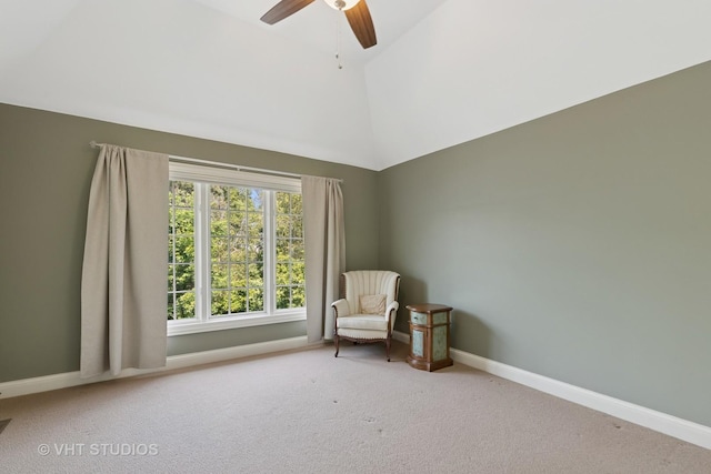 1310 Gavin Ct, Lake Forest, IL 60045 - sitting room featuring ceiling fan, carpet, and a high ceiling