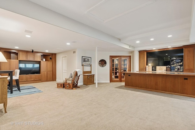 1310 Gavin Ct, Lake Forest, IL 60045 - living room featuring light carpet and recessed lighting