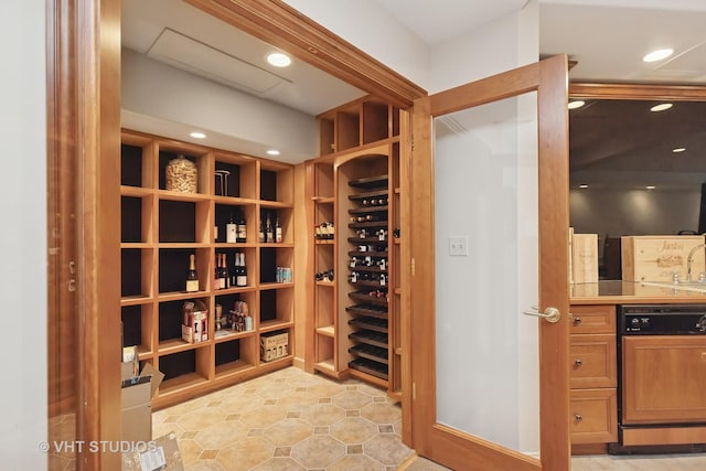 1310 Gavin Ct, Lake Forest, IL 60045 - wine room featuring recessed lighting and a sink