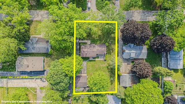 716 Kirkwood Ave, Winthrop Harbor, IL 60096 - aerial view of property's location with property parcel outlined