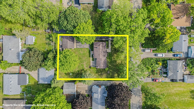 716 Kirkwood Ave, Winthrop Harbor, IL 60096 - aerial view of residential area featuring property boundaries highlighted
