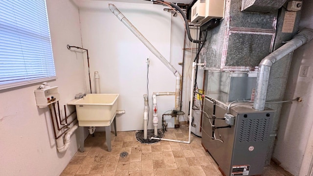 6024 Beechwood Rd, Matteson, IL 60443 - utility room featuring heating unit