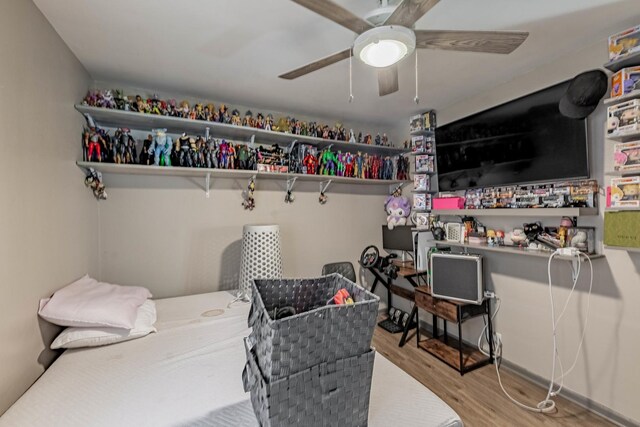 4636 S Keating Ave, Chicago, IL 60632 - bedroom featuring wood finished floors and a ceiling fan