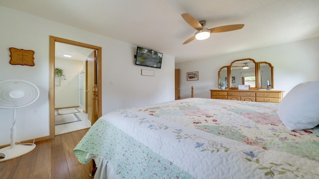 70 Delburne Dr, Davis, IL 61019 - bedroom featuring wood finished floors and a ceiling fan