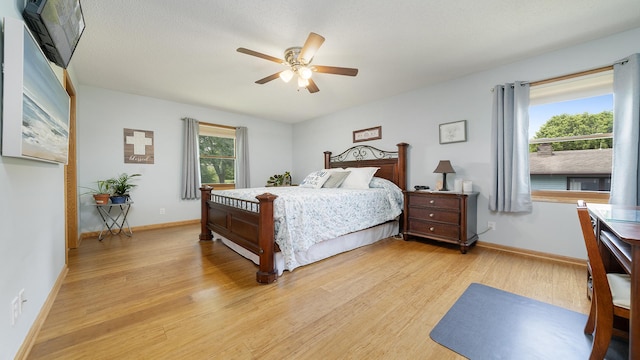 70 Delburne Dr, Davis, IL 61019 - bedroom with light wood-style floors and a ceiling fan