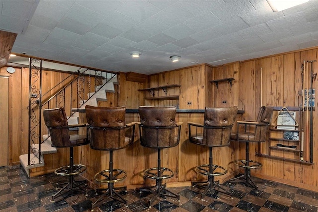 109 N Home Ave, Park Ridge, IL 60068 - bar featuring wood walls and stairs