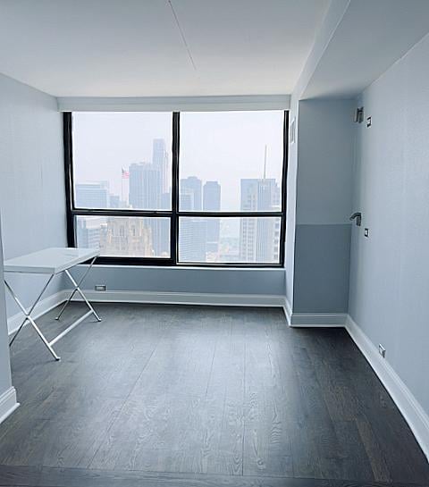 405 N Wabash Ave Unit 5109, Chicago, IL 60611 - empty room with dark wood-style floors and healthy amount of natural light