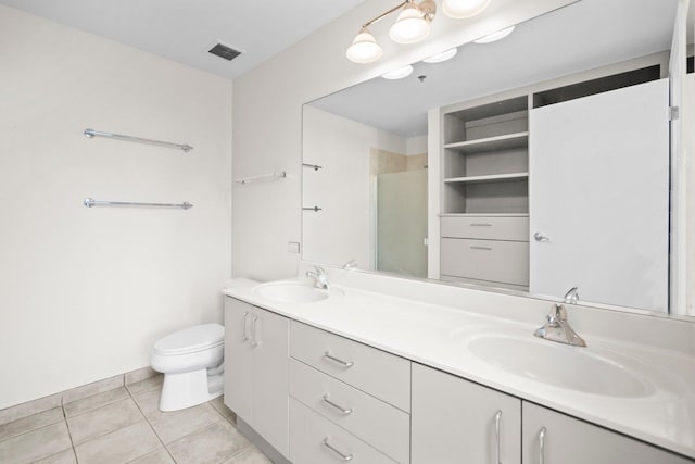 1515 S Prairie Ave Unit 715, Chicago, IL 60605 - full bathroom with double vanity, a shower with door, and tile patterned flooring