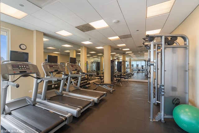 1515 S Prairie Ave Unit 715, Chicago, IL 60605 - workout area with a drop ceiling