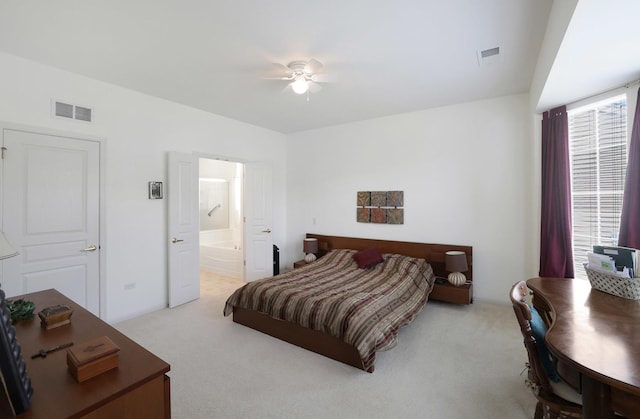 11768 Chatfield Xing, Huntley, IL 60142 - bedroom featuring carpet flooring, a desk, ensuite bathroom, and ceiling fan