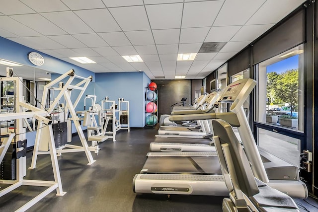 6700 S S Shore Dr Unit 17B, Chicago, IL 60649 - gym featuring a drop ceiling