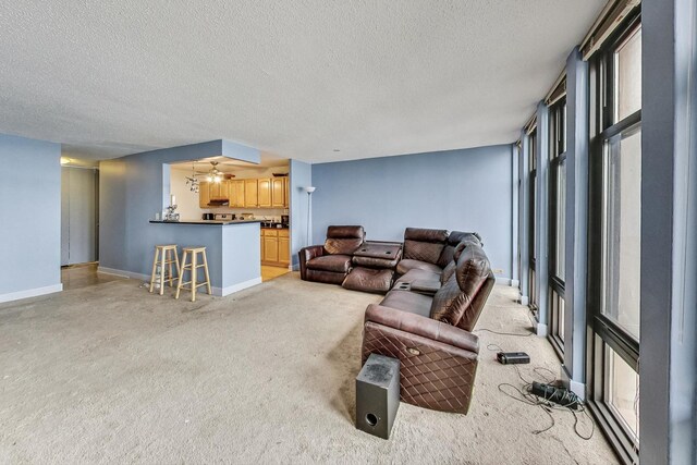 6700 S S Shore Dr Unit 17B, Chicago, IL 60649 - living area featuring light carpet and a textured ceiling