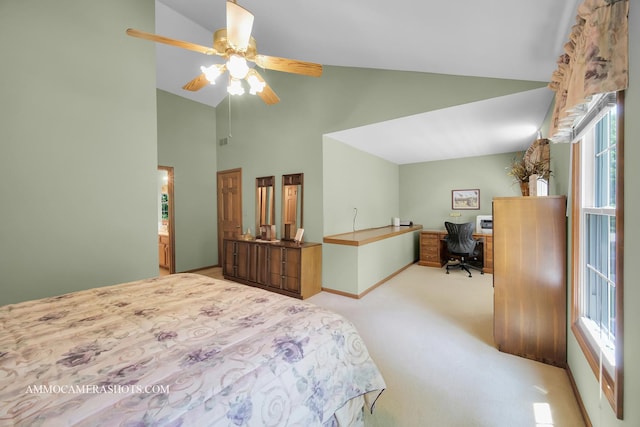 400 Adare Dr, Cary, IL 60013 - carpeted bedroom with high vaulted ceiling and a desk