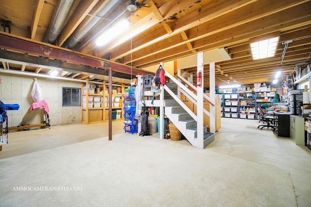 400 Adare Dr, Cary, IL 60013 - unfinished below grade area featuring stairway