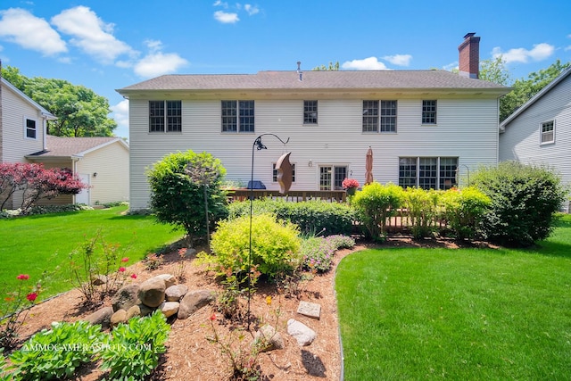 400 Adare Dr, Cary, IL 60013 - rear view of house featuring a lawn and a chimney