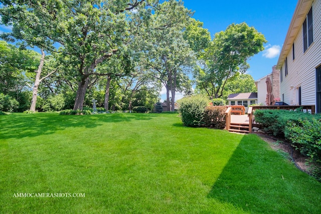 400 Adare Dr, Cary, IL 60013 - view of grassy yard featuring a wooden deck