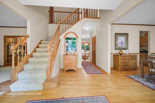 400 Adare Dr, Cary, IL 60013 - foyer entrance featuring light wood-style flooring and stairway