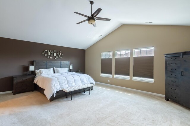 2746 Acorn Ct Unit 2746, West Dundee, IL 60118 - bedroom with lofted ceiling, light carpet, and ceiling fan