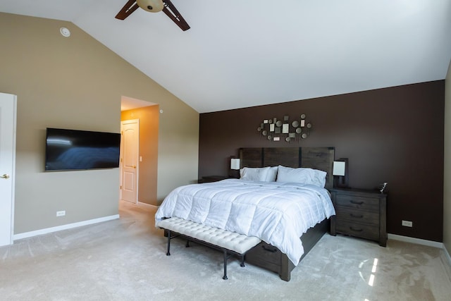 2746 Acorn Ct Unit 2746, West Dundee, IL 60118 - bedroom with vaulted ceiling, light carpet, and ceiling fan