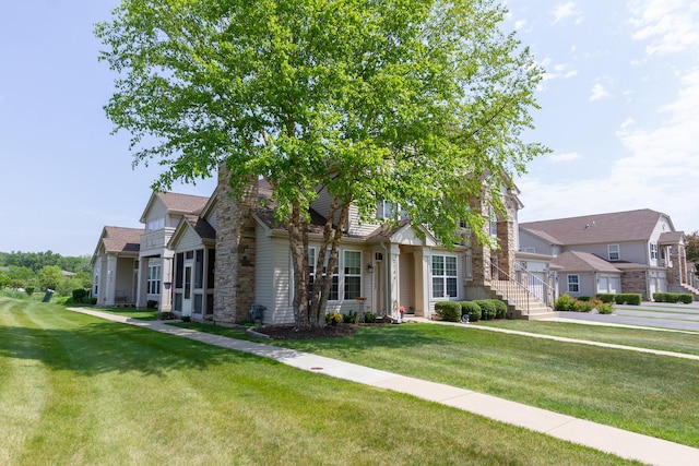 2746 Acorn Ct Unit 2746, West Dundee, IL 60118 - view of front of property featuring stone siding and a front lawn