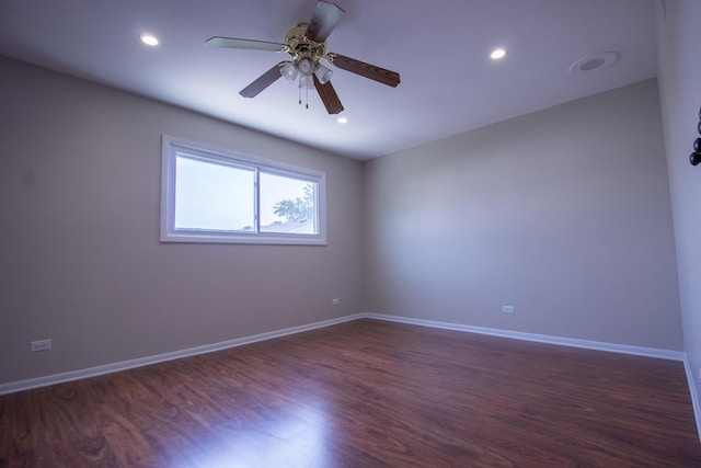9135 Hollyberry Ave, Des Plaines, IL 60016 - spare room with wood finished floors, a ceiling fan, and recessed lighting