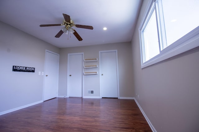 9135 Hollyberry Ave, Des Plaines, IL 60016 - unfurnished bedroom featuring wood finished floors, recessed lighting, and a ceiling fan