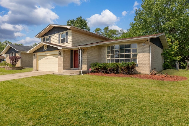 22904 Valley Dr, Richton Park, IL 60471 - tri-level home featuring brick siding, driveway, and a front yard