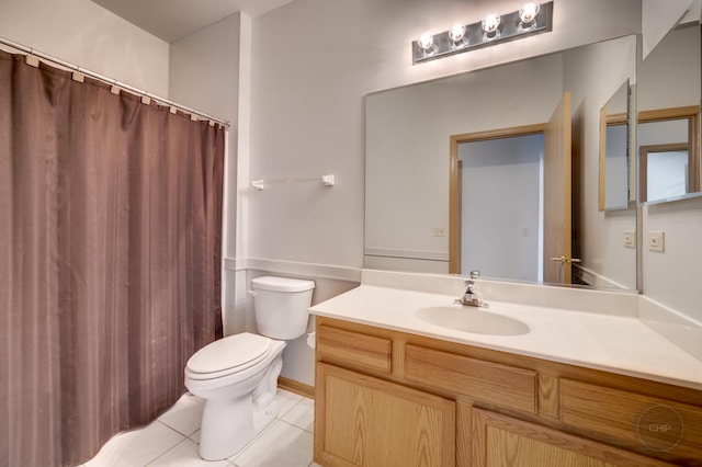 1478 W Flint Ln, Romeoville, IL 60446 - full bathroom with tile patterned flooring, vanity, and a shower with shower curtain