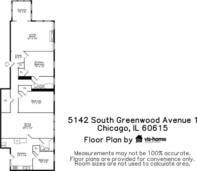 5142 S Greenwood Ave Unit 1, Chicago, IL 60615 - view of property floor plan