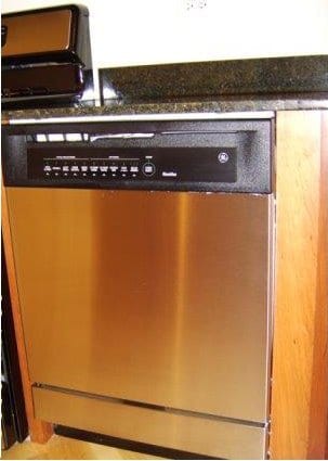 1919 S Michigan Ave Unit 412, Chicago, IL 60616 - kitchen view of stainless steel dishwasher and dark countertops