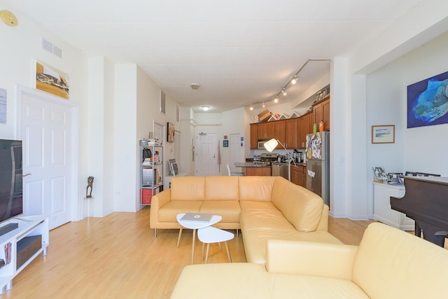 1919 S Michigan Ave Unit 412, Chicago, IL 60616 - living area with light wood-style floors and track lighting