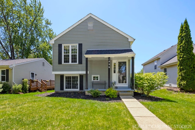 1006 Britta Ln, Geneva, IL 60134 - view of front of house with covered porch and a front lawn