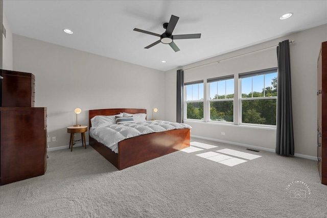340 Hamilton Rd, Saint Charles, IL 60175 - bedroom featuring carpet flooring, recessed lighting, and a ceiling fan
