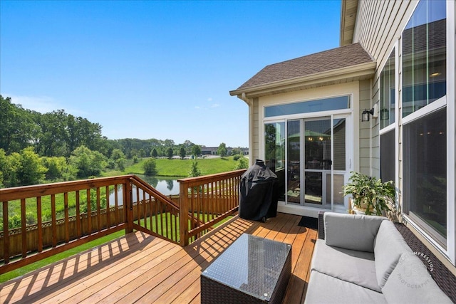 340 Hamilton Rd, Saint Charles, IL 60175 - deck with a water view, grilling area, and outdoor lounge area
